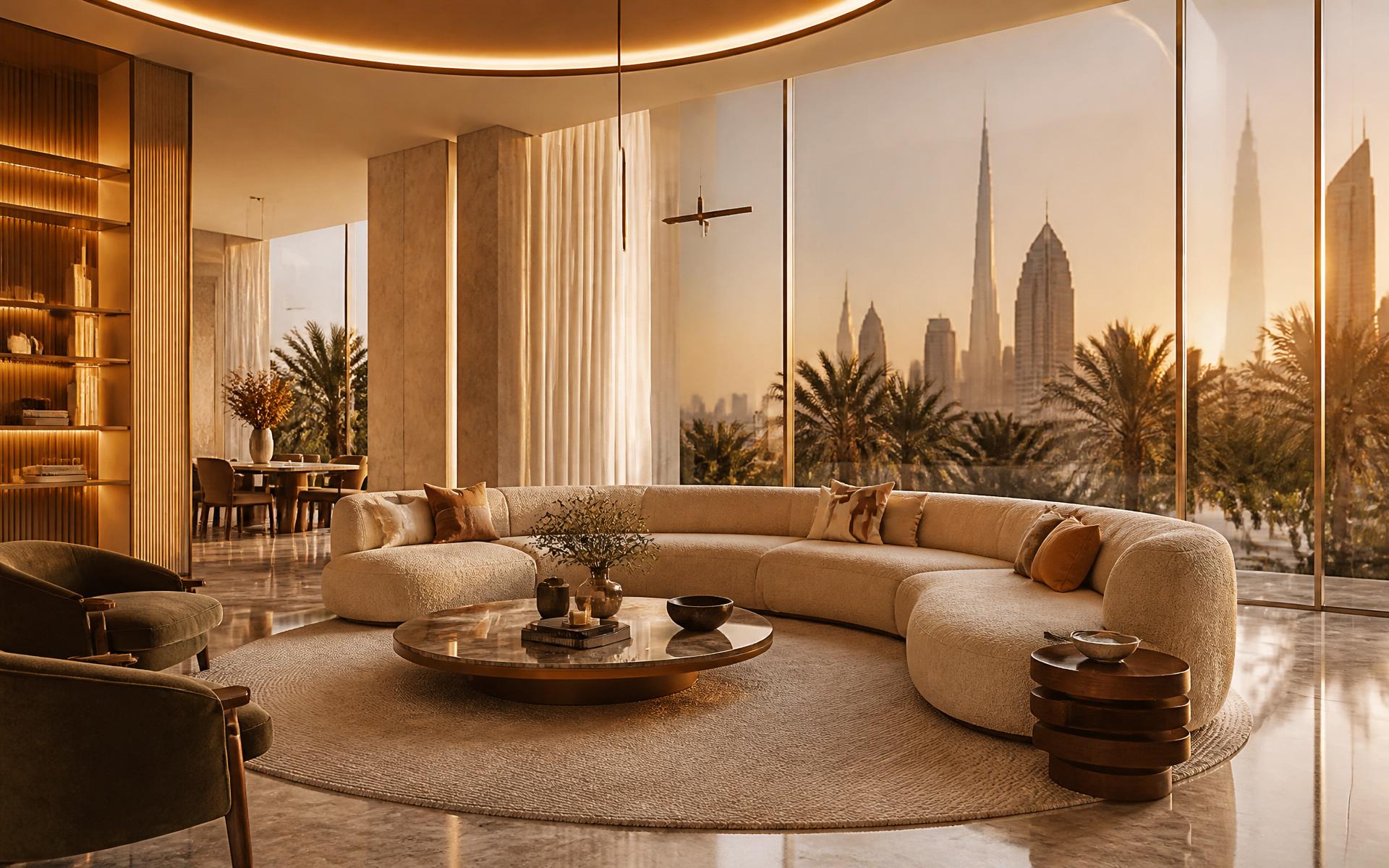 Luxury Dubai living room with custom furniture